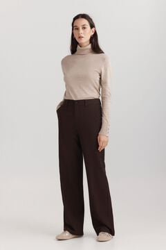 Springfield Camisola gola alta com bot&otilde;es nos punhos cru