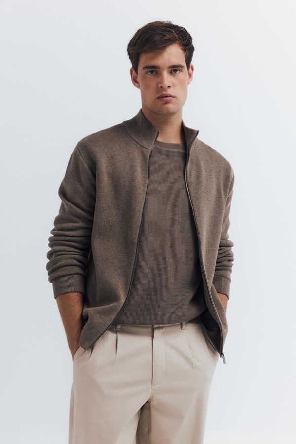 Springfield Milano zip fastening cardigan nude