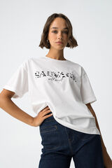 Tiffosi T-shirt descontra&iacute;da com estampado de zebra branco