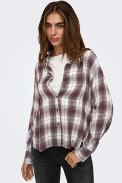 Only Camisa de quadrados manga comprida