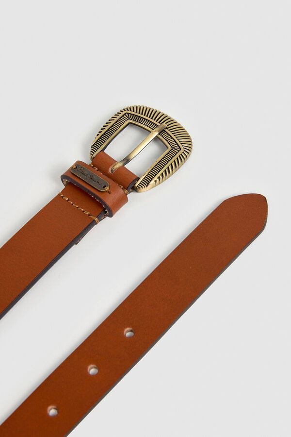 Pepe Jeans Cintur&oacute;n piel hebilla tostado