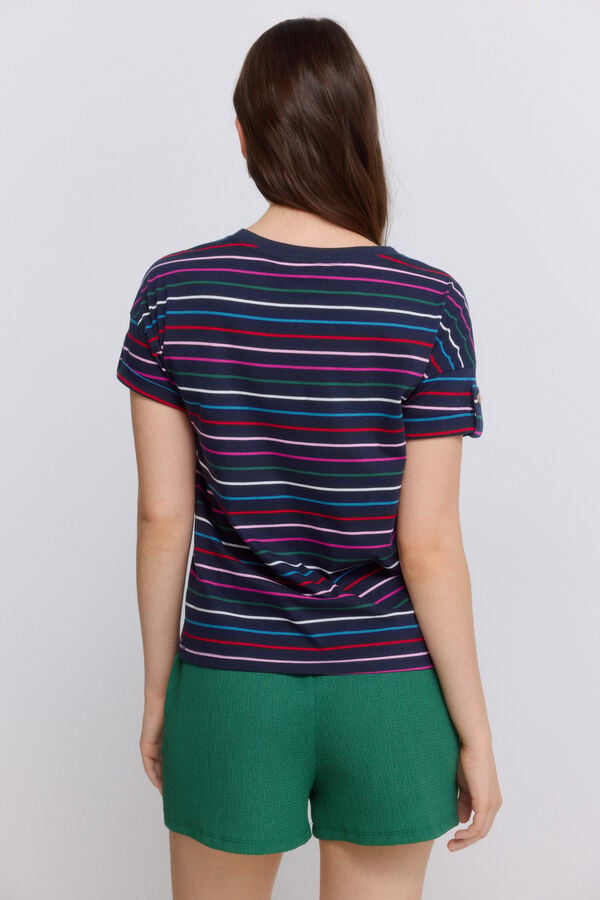 Springfield Striped short sleeve T-shirt blue