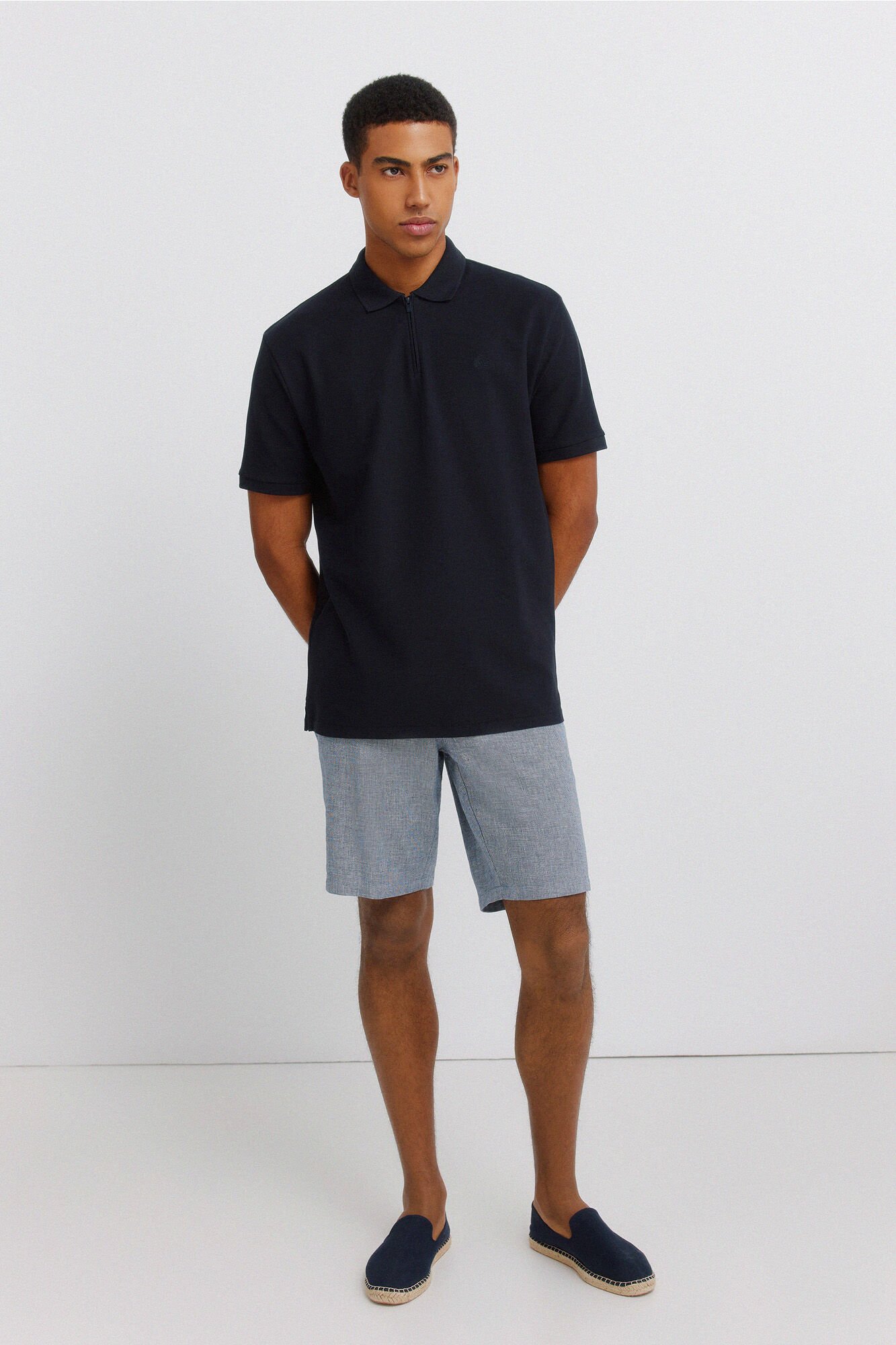 Springfield Dobby linen comfort fit Bermuda shorts