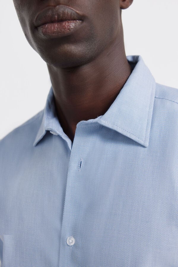 Springfield Camisa social com estrutura de f&aacute;cil cuidado azul