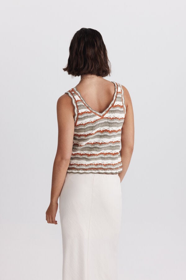 Springfield Vestido de malha multicolor bege
