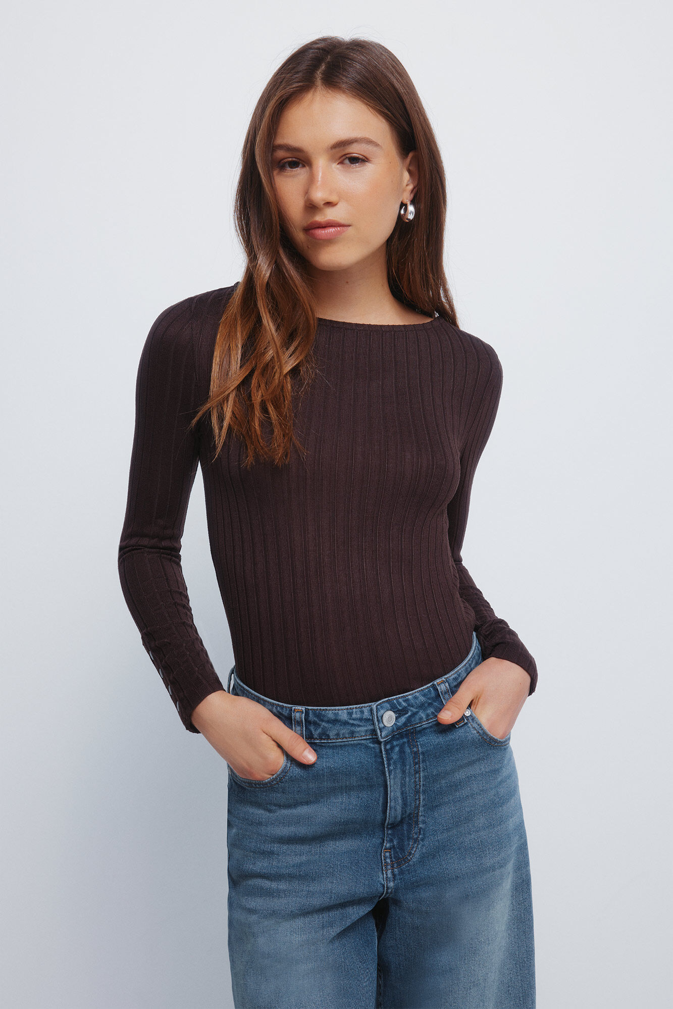 Springfield Ribbed boat neckline T-shirt