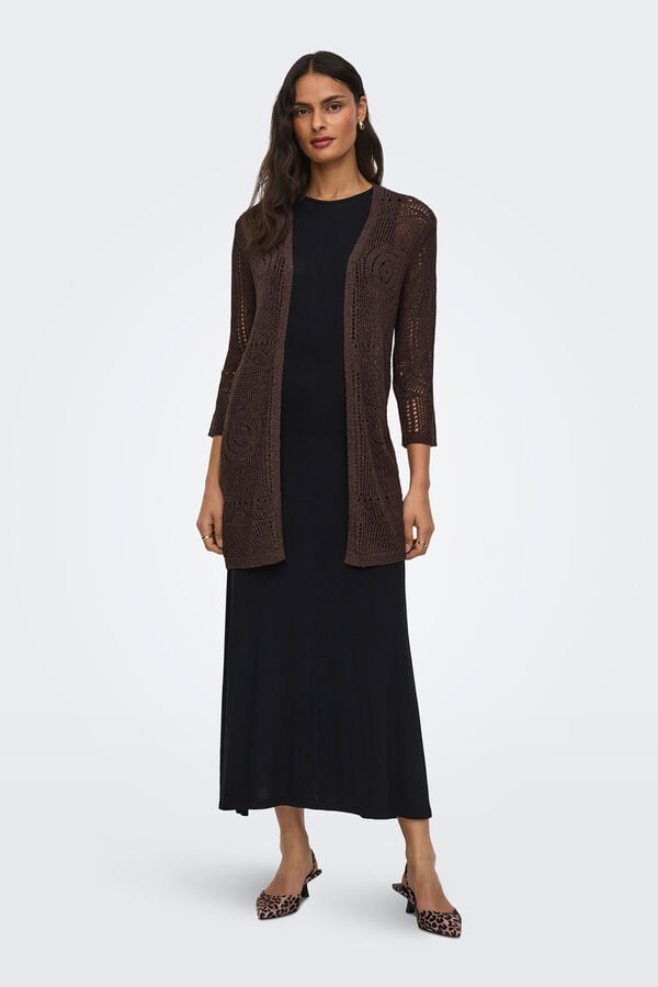 JDY Openwork knit cardigan red