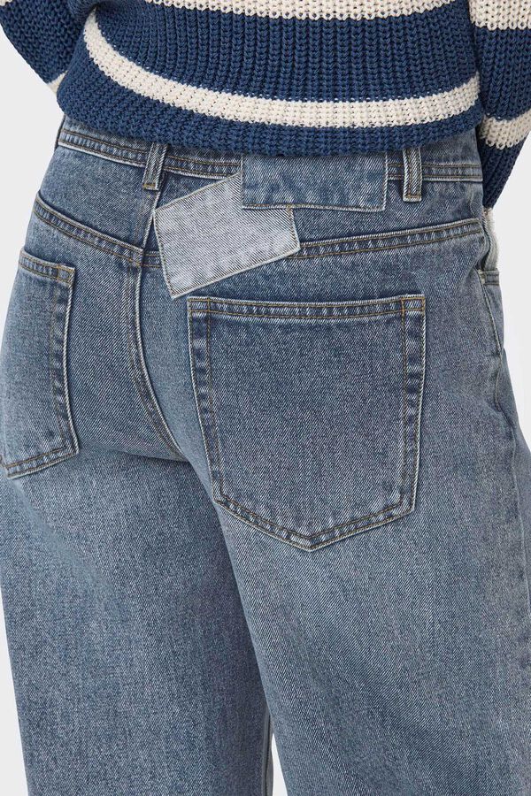 Springfield Jeans tiro bajo wide leg azul medio