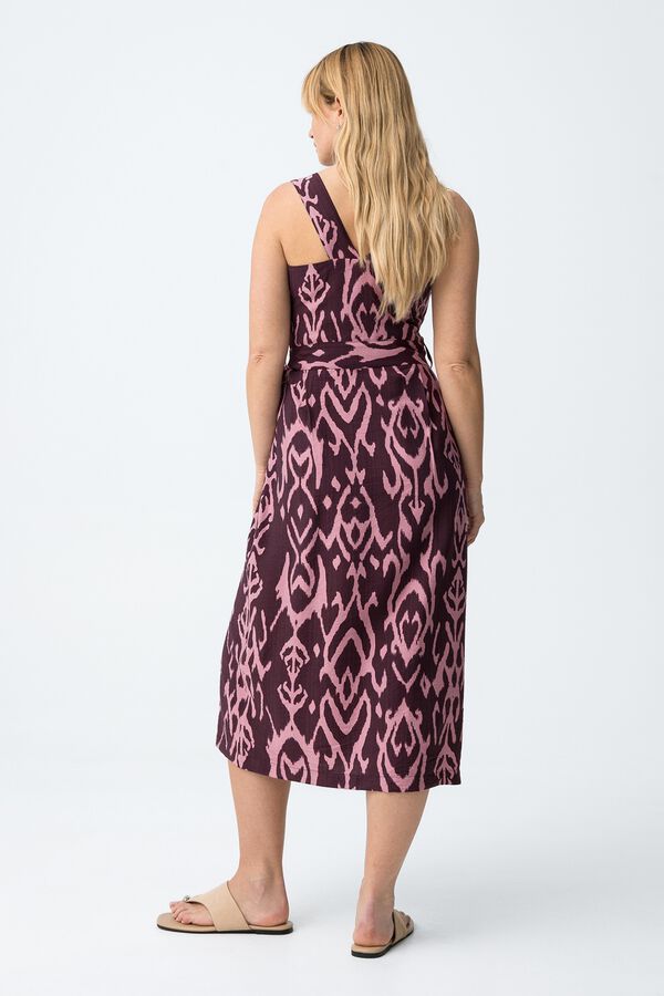 Tiffosi Vestido slim estampado burdeos