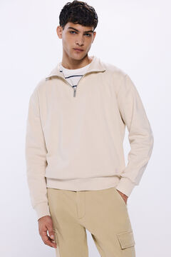 Springfield Sweatshirt básico com gola trucker natural