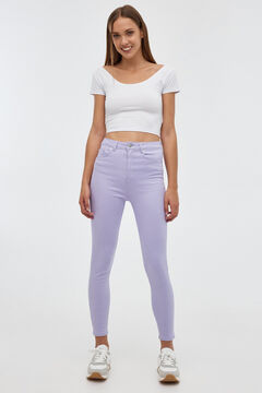 Springfield Basic high-rise skinny trousers violet