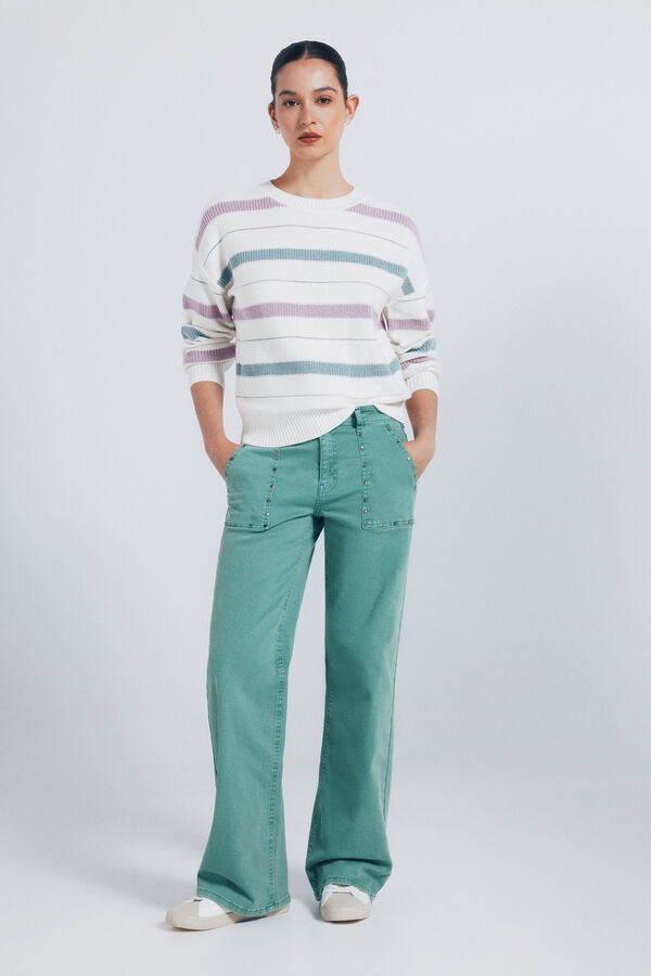 Springfield Lurex stripes jumper beige