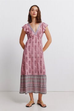 Springfield Robe midi &agrave; volants imprim&eacute; frise