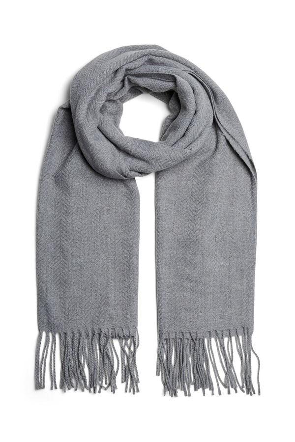 Pieces Light fringed scarf grey