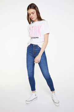 Springfield Camiseta "Pink Weekend" blanco