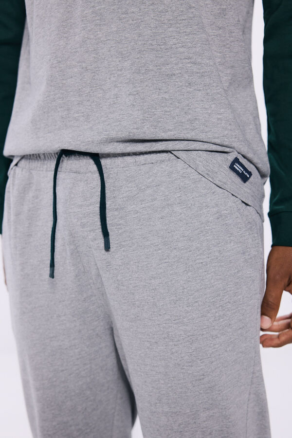 Springfield Pijama largo algodón cocodrilo gris oscuro