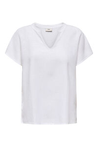 JDY Blusa de manga curta em linho