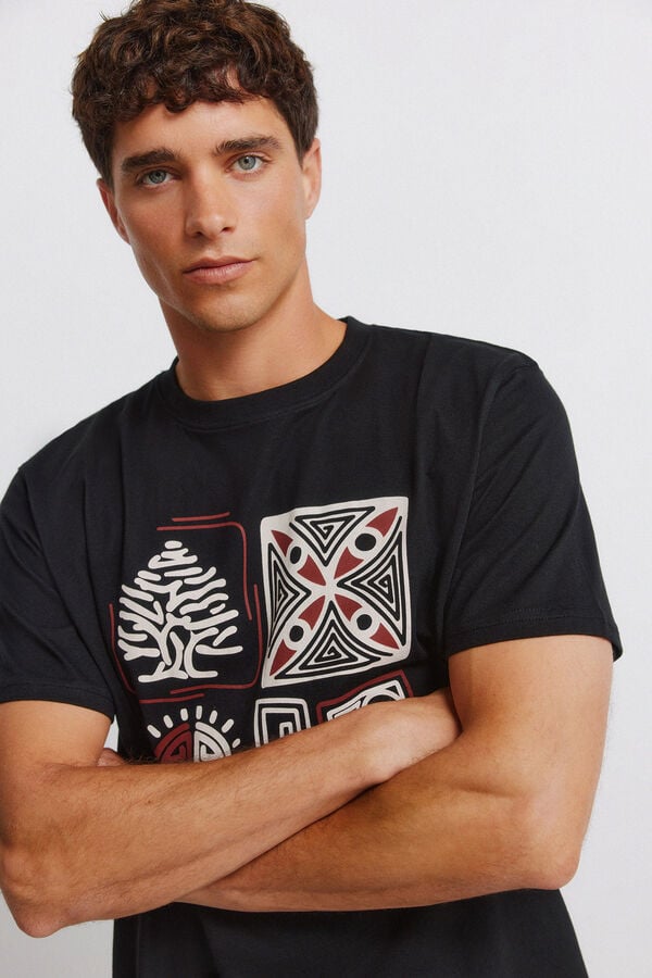 Springfield Ethnic Springfield logo T-shirt black
