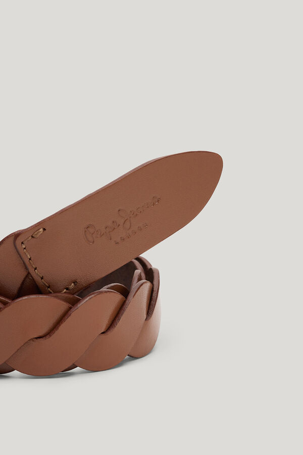 Pepe Jeans Cinturon cuero trenzado tostado