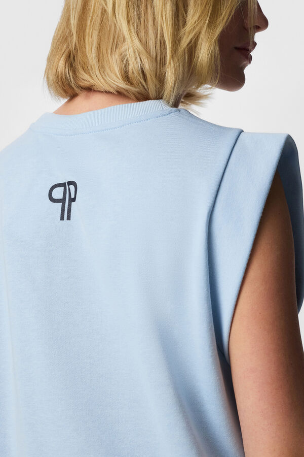 Pieces Cotton long dress blue