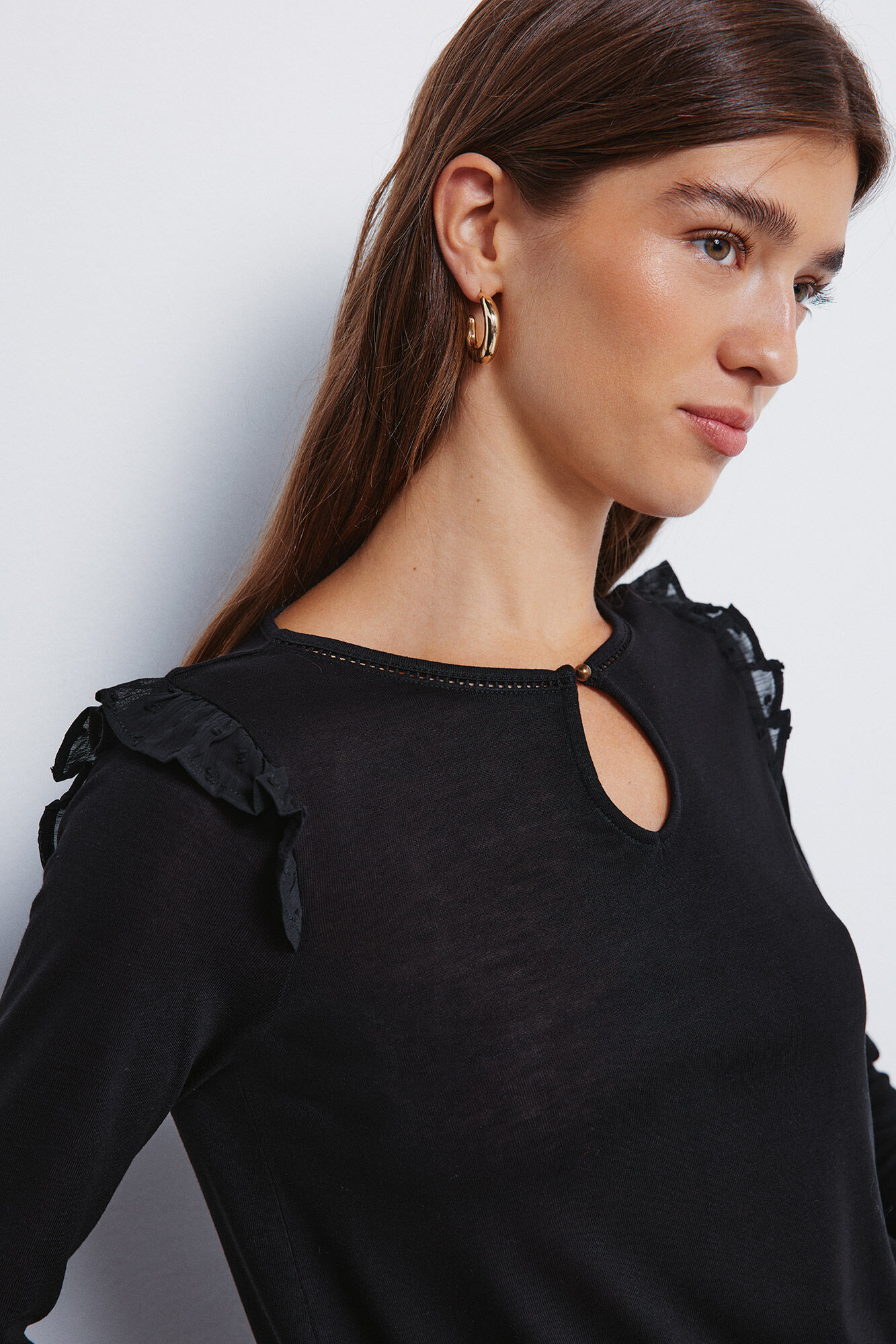 Springfield T-shirt Plumeti com folho nos ombros