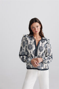 Springfield Printed ruffle blouse