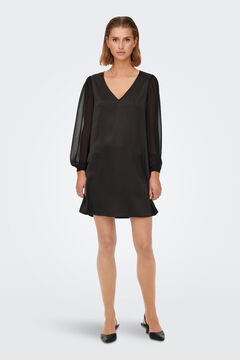 Springfield Flowing dress with semi-transparent sleeves black