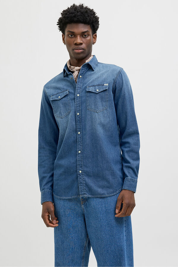 Jack & Jones Camisa denim regular azul
