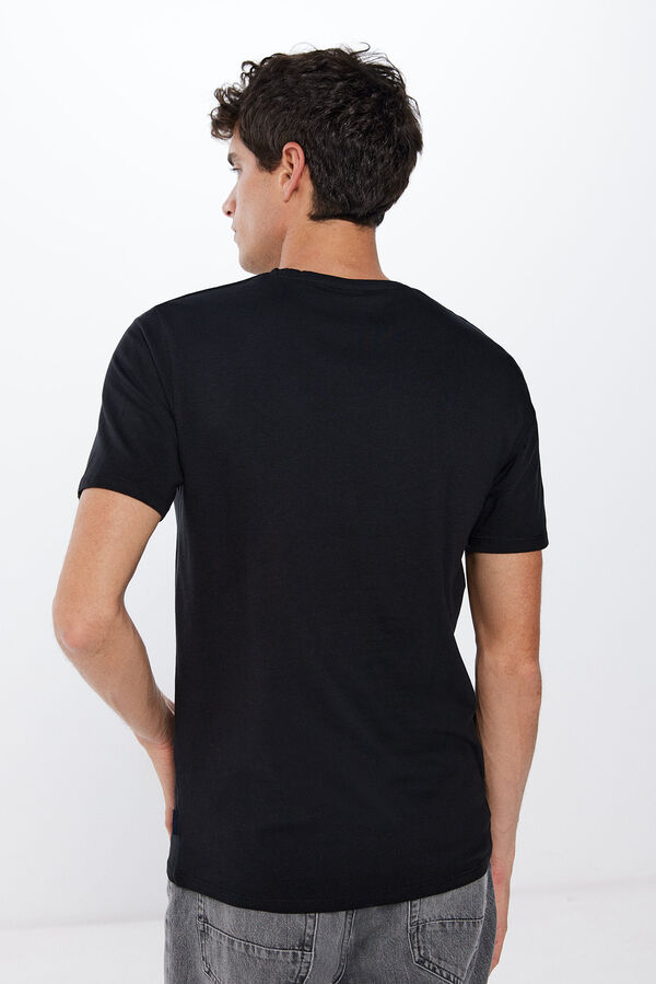 Springfield T-Shirt Rundhalsausschnitt Elasthan schwarz