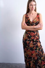 Topshop Vestido longo com estampado floral cru