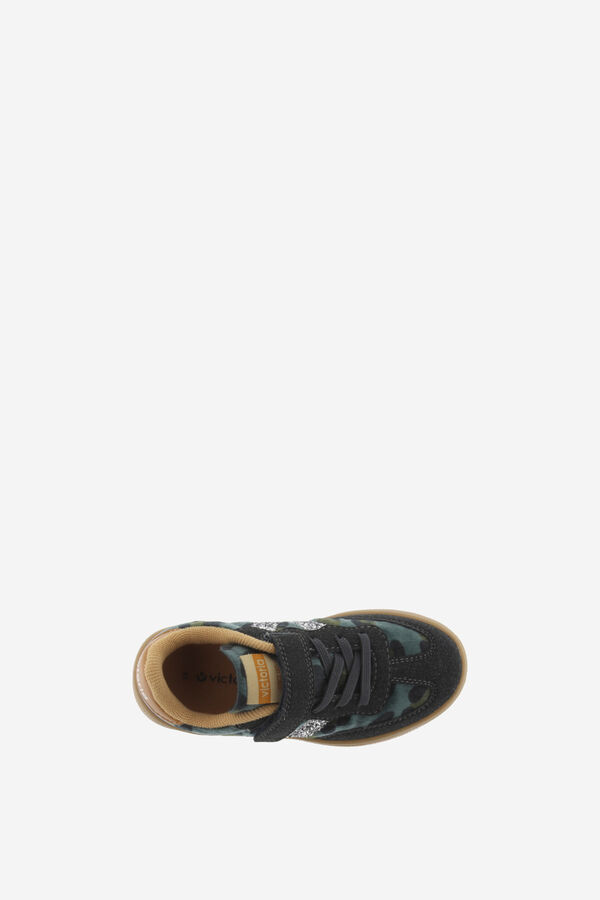 Victoria Animal print glitter sneakers green