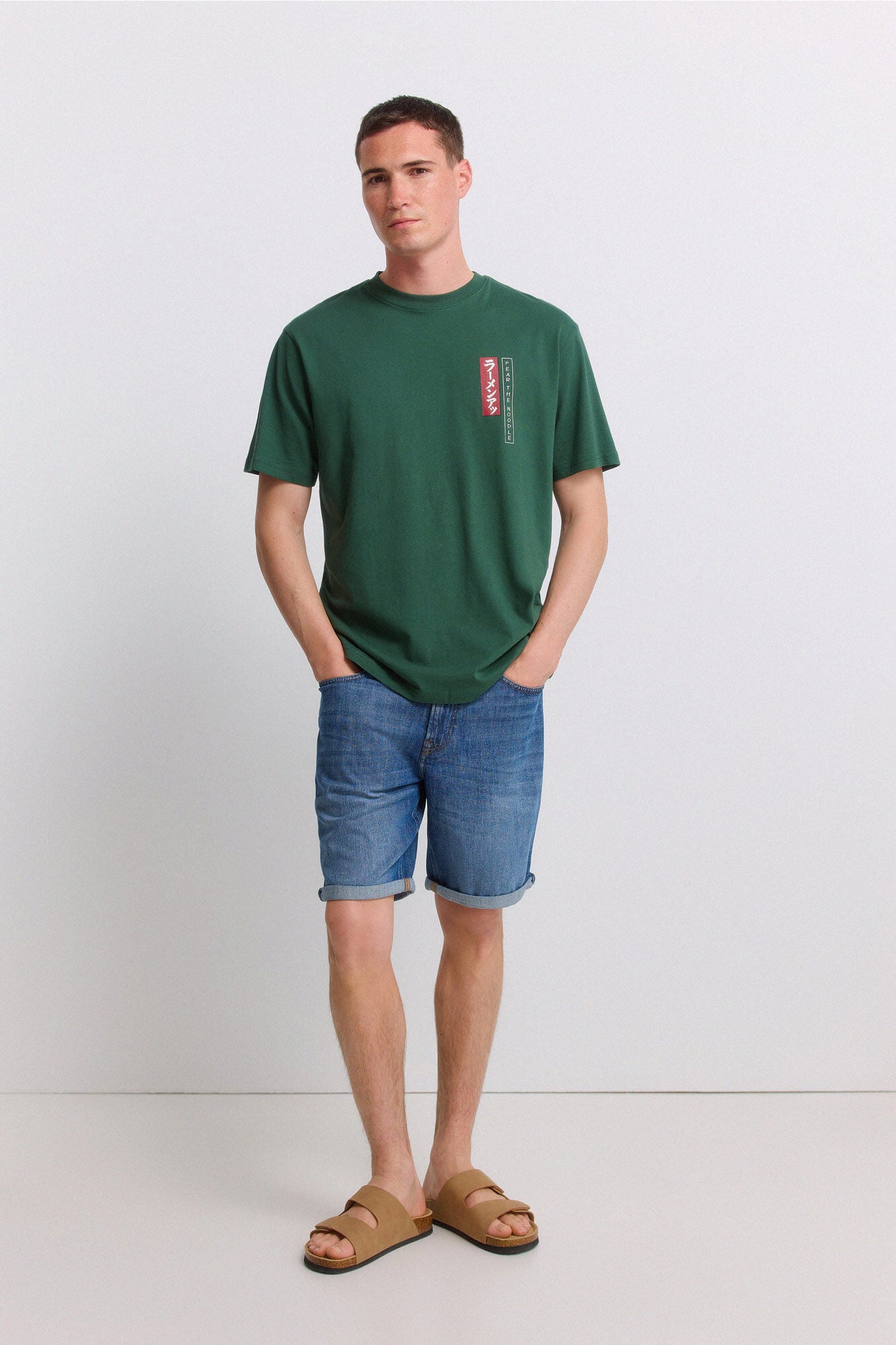 Springfield Ultra-light denim slim fit Bermuda shorts