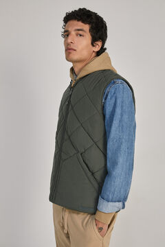 Springfield Bomber neck quilted gilet dark gray