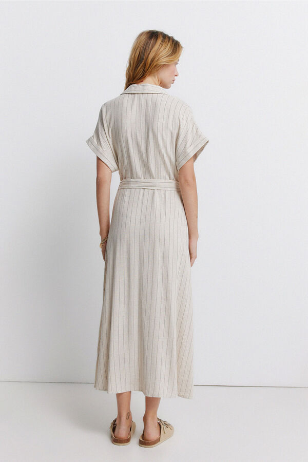 Springfield Striped shirt dress nude