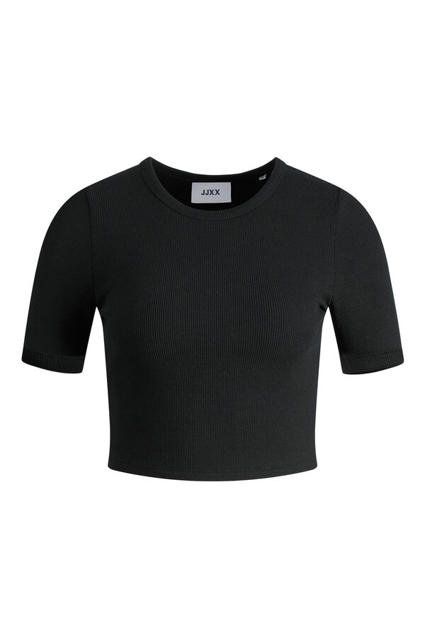 Springfield Basic-Shirt Rippstrick schwarz