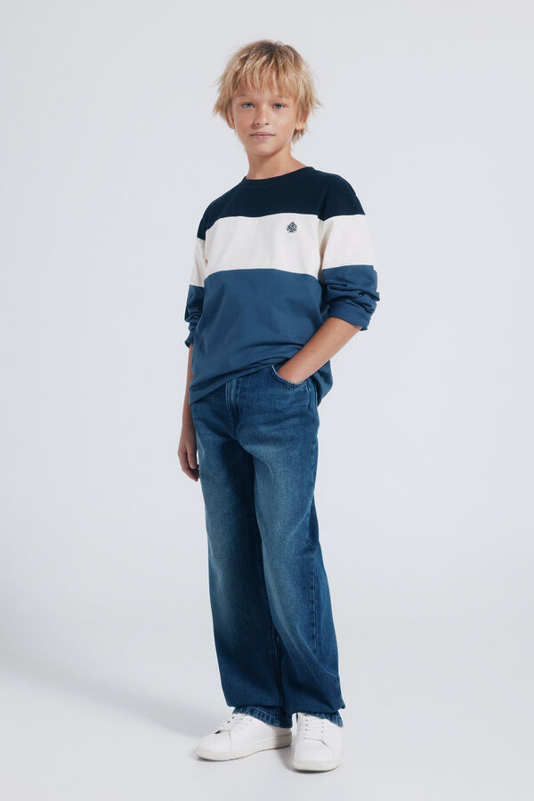 Springfield Kids Tricolor long sleeve T-shirt for boys Plava