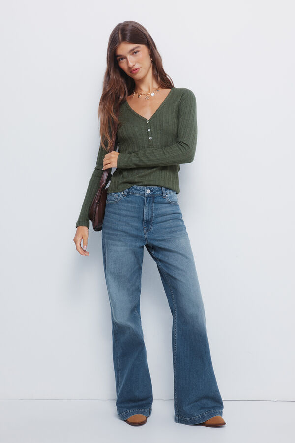 Springfield Baker's cut jersey-knit T-shirt beige