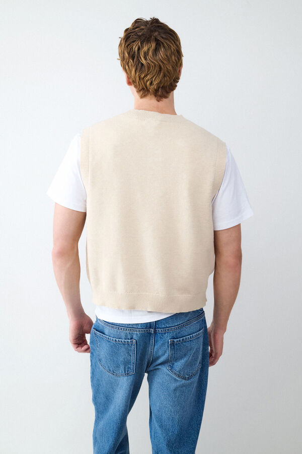 Balmohk Geometric round neck vest brown