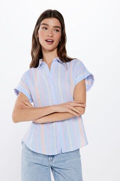 Springfield Jednostavna pamučna bluza svijetloplava