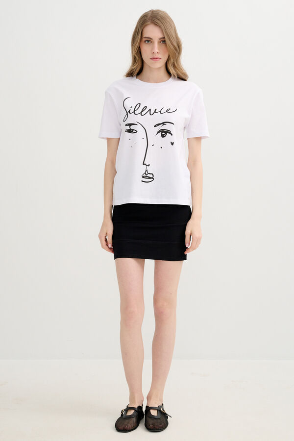 Inside Printed short sleeve T-shirt white