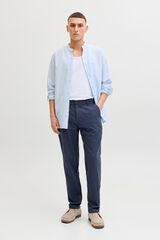 Jack & Jones Linen regular chinos blue