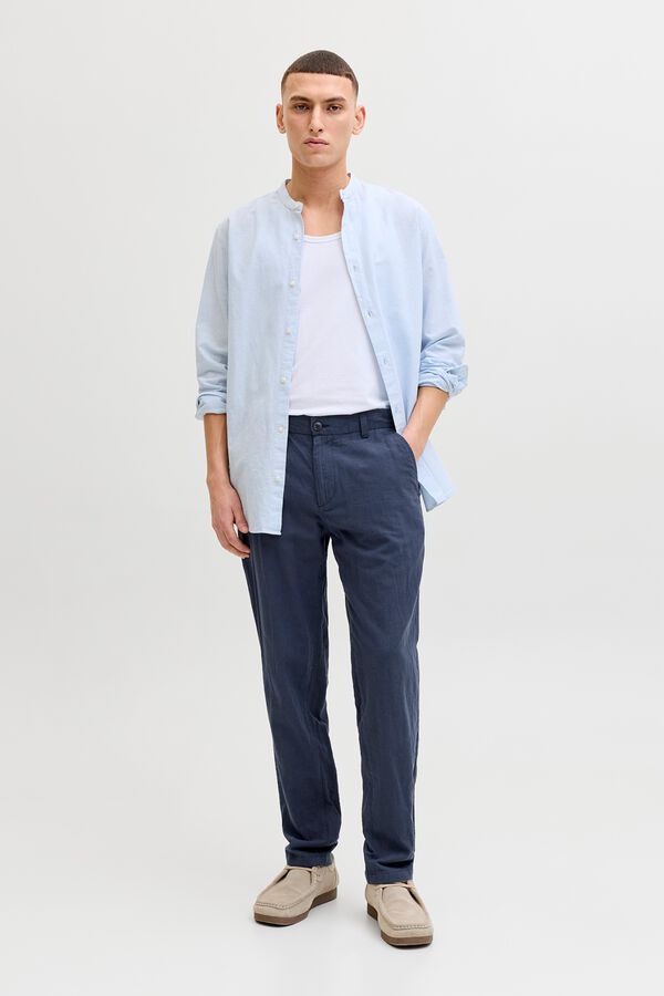 Jack & Jones Linen regular chinos blue