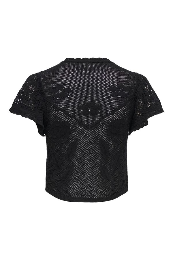 Only Strick-Top mit Struktur Schwarz