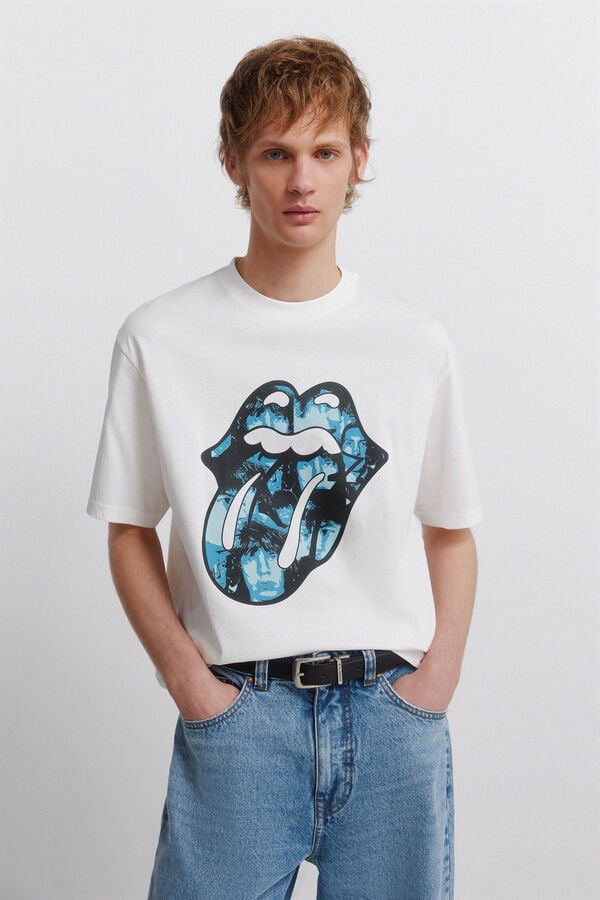 Springfield Rolling Stones T-shirt beige