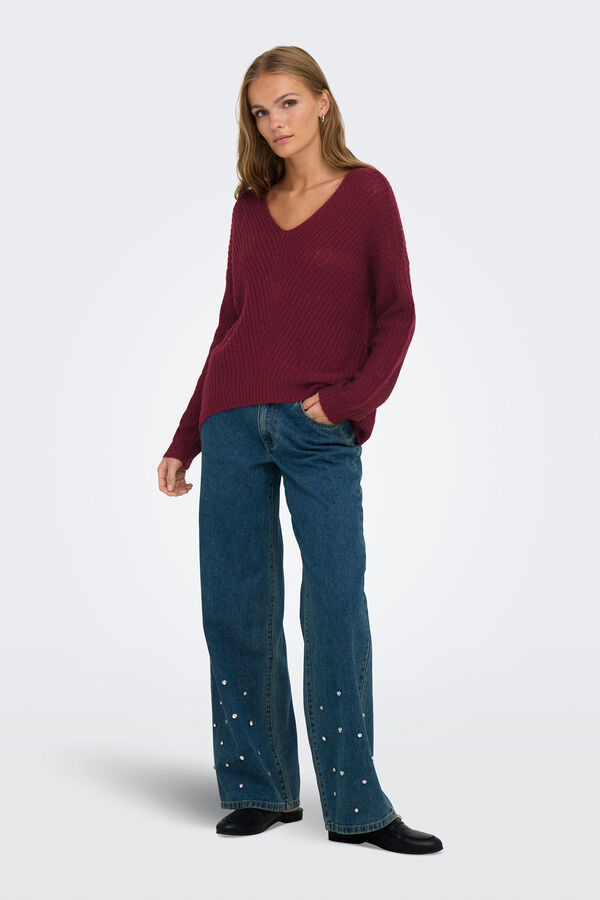JDY V-neck jumper pink
