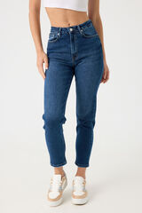 Springfield Slim mom jeans bleu