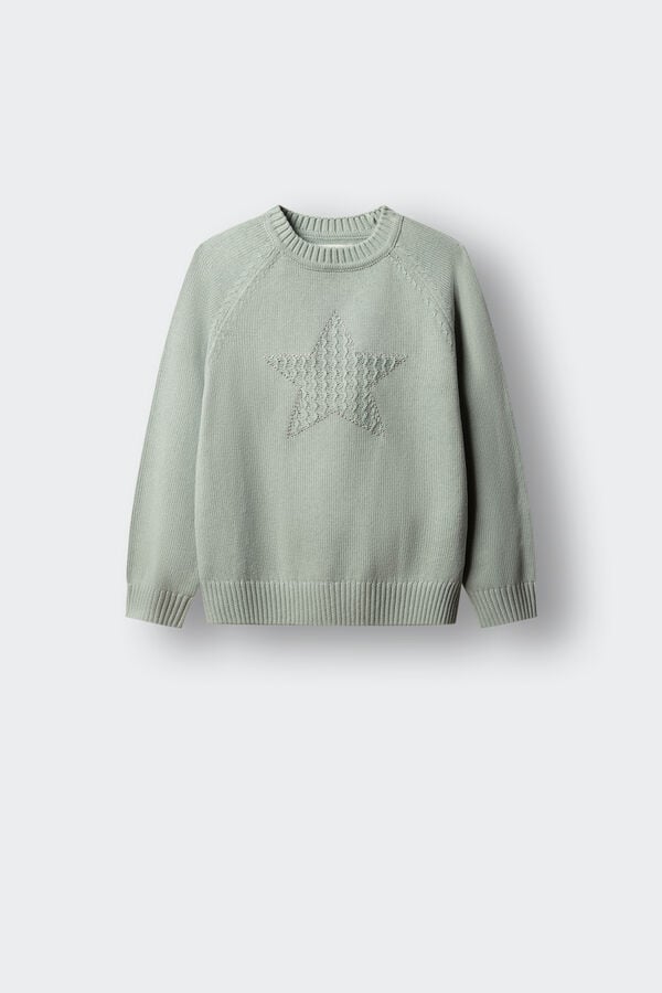 Springfield Kids Girl's star jumper green
