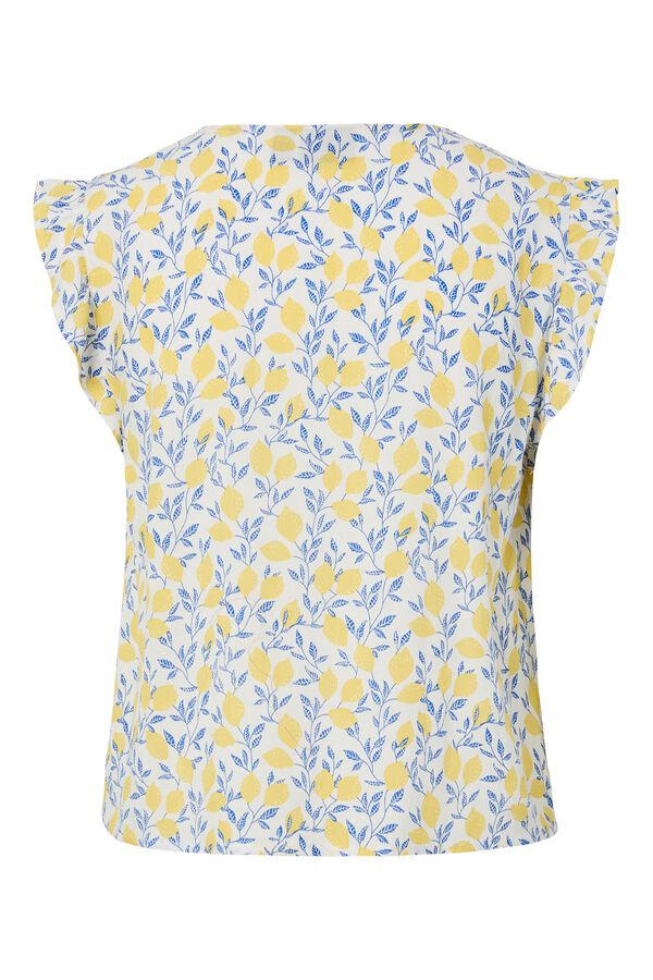 Pieces Top fluido estampado sem mangas branco