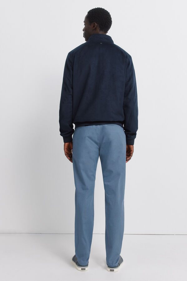 Springfield Slim fit micro-print trousers blue