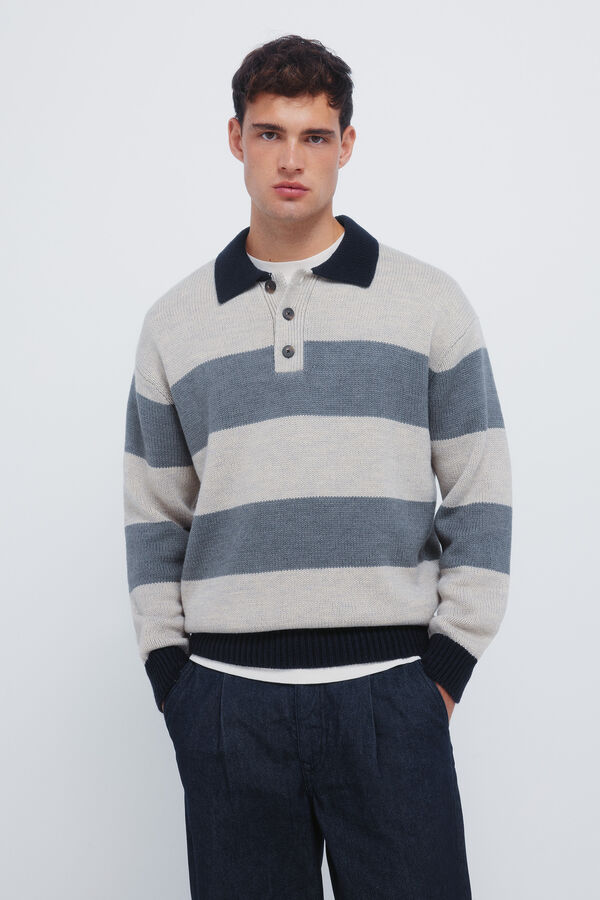 Springfield Buttons polo shirt jumper blue